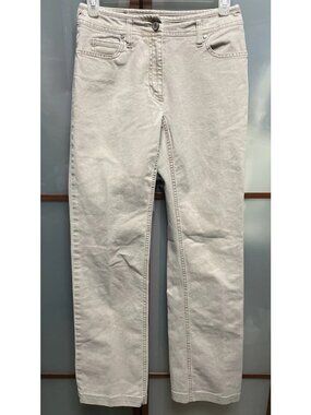 Max Mara Weekend Size 2 US Cotton W9 Straight Fit Leg Stretch Beige Denim Jeans